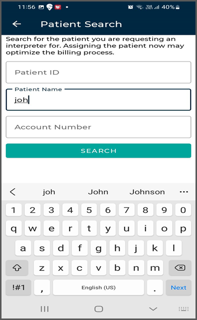 !Search Patient for Interpreter