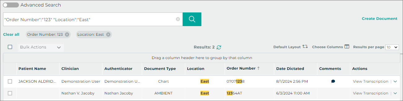 Filter Results