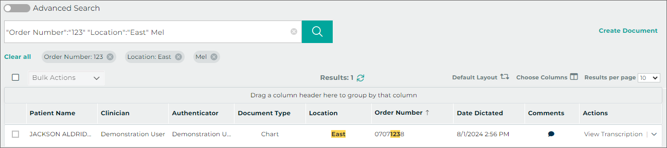 Filter Results