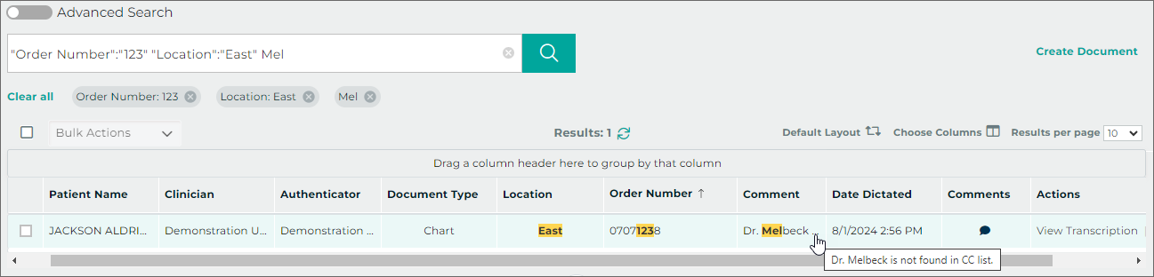Filter Results
